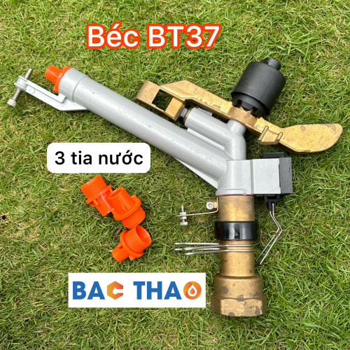 Béc BT37 - tưới phun mưa 3 tia nước có thể điều chỉnh lưu lượng nước bán kính xa 30 mét